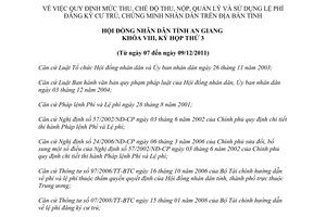 Nghị quyết 11/2011/NQ-HĐND mức thu nộp quản lý sử dụng lệ phí đăng ký cư trú chứng minh nhân dân An Giang