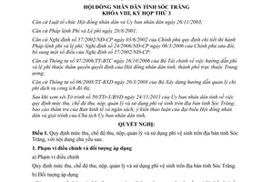 Nghị quyết 35/2011/NQ-HĐND mức thu chế độ thu nộp quản lý sử dụng phí vệ sinh Sóc Trăng