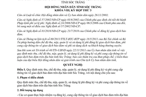 Nghị quyết 33/2011/NQ-HĐND thu nộp quản lý lệ phí đăng ký cung cấp thông tin giao dịch bảo đảm Sóc Trăng