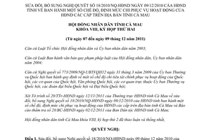 Nghị quyết 16/2011/NQ-HĐND sửa đổi chế độ định mức chi phục vụ hoạt động