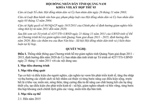 Nghị quyết 31/2011/NQ-HĐND hỗ trợ giảm nghèo 2011 2015 định hướng 2020 Quảng Nam