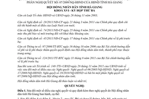Nghị quyết 37/2011/NQ-HĐND sửa đổi Nghị quyết 06/2005/NQ-HĐND