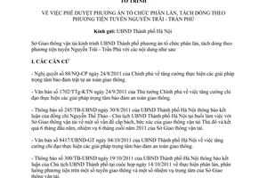 Công văn 1245/TTr-SGTVT phê duyệt phương án tổ chức phân làn, tách dòng