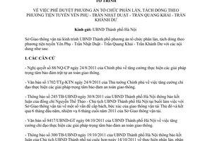 Tờ trình 1244/TTr-SGTVT phê duyệt phương án tổ chức phân làn, tách dòng