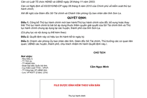 Quyết định 2882/QĐ-UBND công bố thủ tục hành chính mới