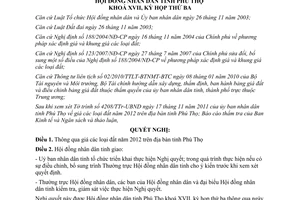 Nghị quyết 30/2011/NQ-HĐND giá đất năm 2012 trên địa bàn tỉnh Phú Thọ