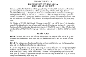 Nghị quyết 12/2011/NQ-HĐND mức chi bảo đảm hệ thống hoá văn bản tỉnh Sơn La