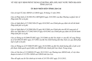 Quyết định 54/2011/QĐ-UBND phí sử dụng lề đường, bến bãi, mặt nước