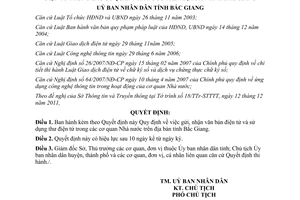 Quyết định 518/2011/QĐ-UBND sử dụng thư điện tử cơ quan nhà nước Bắc Giang