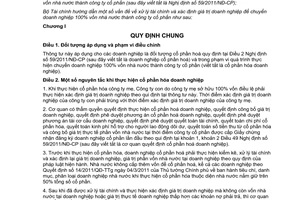 Thông tư 202/2011/TT-BTC hướng dẫn xử lý tài chính và xác định giá trị doanh