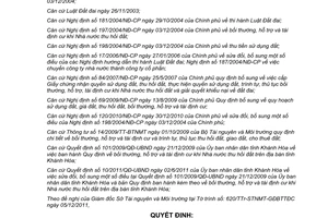 Quyết định 44/2011/QĐ-UBND trình tự lập, thẩm định và phê duyệt phương án