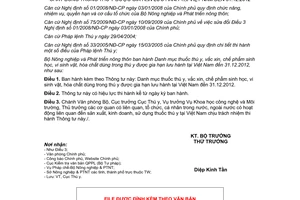 Thông tư 90/2011/TT-BNNPTNT Danh mục thuốc thú y, vắc xin, chế phẩm sinh học,