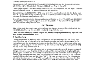Quyết định 305/QĐ-UBND Quy hoạch mạng lưới giáo dục đào tạo dạy nghề Quảng Ngãi 2020 2025 2011