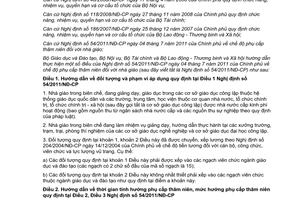 Thông tư liên tịch 68/2011/TTLT-BGDĐT-BNV-BTC-BLĐTBXH hướng dẫn Nghị định 54