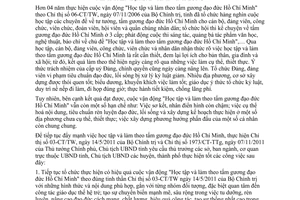 Chỉ thị số 20/CT-UBND Đẩy mạnh việc học tập làm theo tấm gương đạo đức Hồ Chí Minh Vĩnh Long 2011