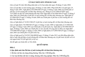 Quyết định 34/2011/QĐ-UBND phí bảo vệ môi trường khai thác khoáng sản phí bảo vệ