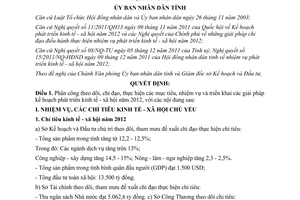 Quyết định 2813/QĐ-UBND nhiệm vụ kế hoạch phát triển kinh tế xã hội năm 2012 Thừa Thiên Huế
