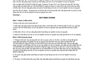 Thông tư liên tịch 43/2011/TTLT-BLĐTBXH-BYT hướng dẫn cấp giấy phép