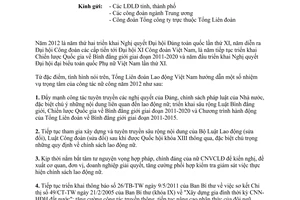 Công văn 45/HD-TLĐ nhiệm vụ trọng tâm Công tác nữ công 2012