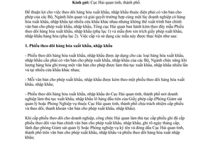 Công văn 170/TCHQ-GSQL hướng dẫn trừ lùi giấy phép xuất khẩu, nhập khẩu hàng hóa