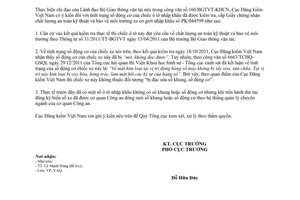 Công văn 067/ĐKVN-VAQ xử lý ô tô nhập khẩu có số động cơ bị mờ không đọc được