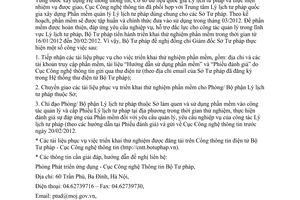 Công văn 359/BTP-CNTT triển khai thử nghiệm phần mềm quản lý lý lịch tư pháp