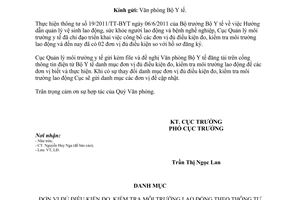 Công văn 22/MT đăng tải đơn vị đủ điều kiện thực hiện đo, kiểm tra môi trường