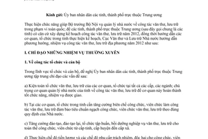 Công văn 55/VTLTNN-NVĐP hướng dẫn phương hướng nhiệm vụ công tác văn thư lưu trữ