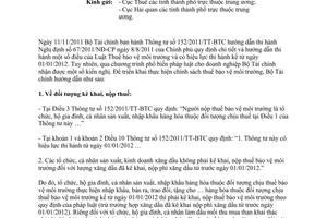 Công văn 1199/BTC-TCT thuế bảo vệ môi trường