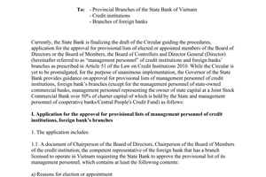 Official Dispatch 324/NHNN-TTGSNH 2012 approval for provisional management personnel lists