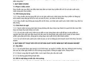 Quy chuẩn kỹ thuật Quốc gia QCVN 02-16:2012/BNNPTNT về cơ sở sản xuất nước mắm - điều kiện bảo đảm an toàn thực phẩm do Bộ Nông nghiệp và Phát triển nông thôn ban hành