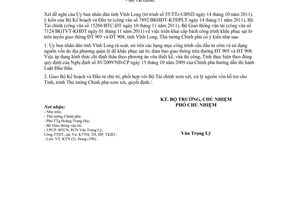 Công văn 45/VPCP-KTN 2012 công trình khắc phục sạt lở ĐT 905 908 Vĩnh Long
