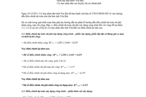 Công văn 20/UBND-XD đính chính văn bản 2702/UBND-XD