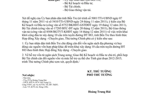 Công văn 39/TTg-KTN triển khai khởi công đầu tư xây dựng 10 cầu trên tuyến đường