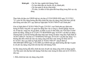 Công văn 56/SXD-KTXD hướng dẫn điều chỉnh dự toán xây dựng công trình