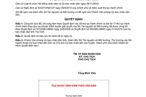 Quyết định 03/QĐ-UBND năm 2012 công bố thủ tục hành chính tỉnh Trà Vinh