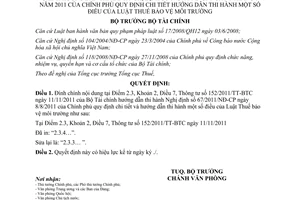 Quyết định 02/QĐ-BTC đính chính Thông tư 152/2011/TT-BTC