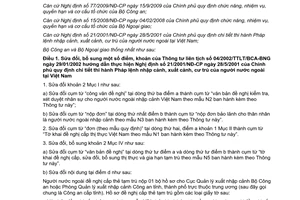 Thông tư liên tịch 01/2012/TTLT-BCA-BNG sửa đổi Thông tư liên tịch 04/2002/TTLT