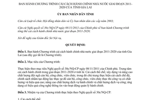 Quyết định 04/QĐ-UBND 2012 kế hoạch cải cách hành chính nhà nước 2011 2020 Gia Lai