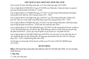 Quyết định số 06/QĐ-UBND năm 2012 quy hoạch phát triển nhân lực tỉnh Trà Vinh