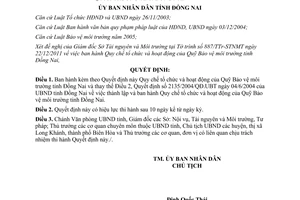 Quyết định 01/2012/QĐ-UBND tổ chức hoạt động Quỹ Bảo vệ môi trường Đồng Nai