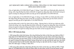 Thông tư 01/2012/TT-BLĐTBXH mức điều chỉnh tiền lương, tiền công