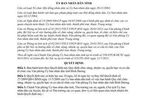 Quyết định 01/2012/QĐ-UBND chức năng nhiệm vụ Văn phòng UBND Bình Dương