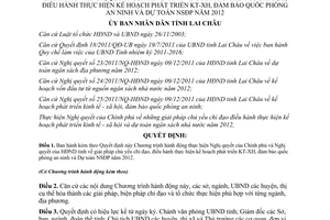 Quyết định 37/QĐ-UBND nghị quyết chỉ đạo điều hành kế hoạch phát triển kinh tế xã hội Lai Châu 2012