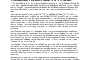 Công văn 11-NQ/TW phương hướng, nhiệm vụ phát triển thủ đô Hà Nội