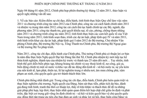 Nghị quyết 02/NQ-CP phiên họp thường kỳ tháng 12