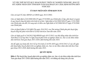 Quyết định 02/2012/QĐ-UBND phát triển bảo vệ sức khỏe nhân dân Kon Tum 2011 2020 định hướng 2025
