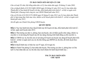 Quyết định 01/2012/QĐ-UBND chỉ đạo, điều hành phát triển kinh tế - xã hội