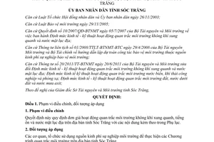 Quyết định 01/2012/QĐ-UBND đơn giá hoạt động quan trắc môi trường