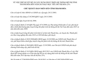 Quyết định 108/QĐ-UBND đề án phát triển hệ thống đô thị đạt mục tiêu đô thị hóa 25% Thanh Hóa 2012